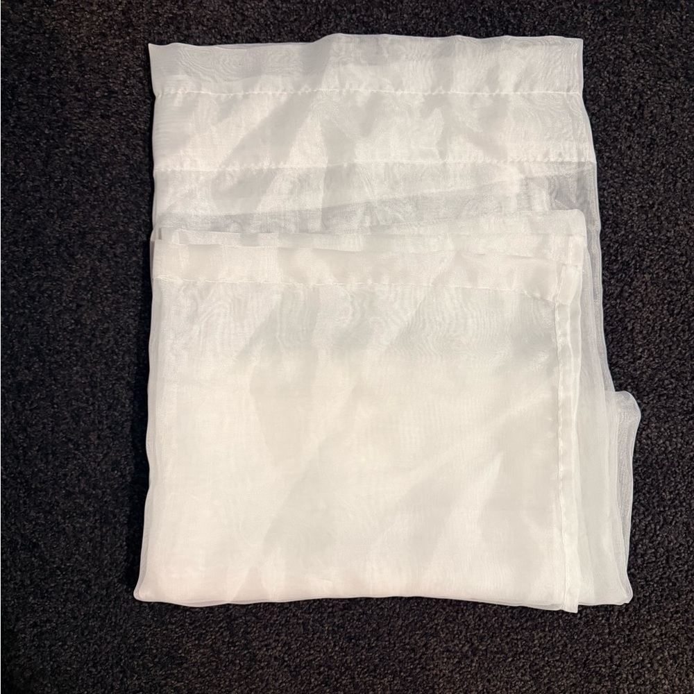 Elegant Set White Sheer Curtains